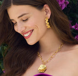 JV Bloom Hoop Earring, Gold Large-Julie Vos