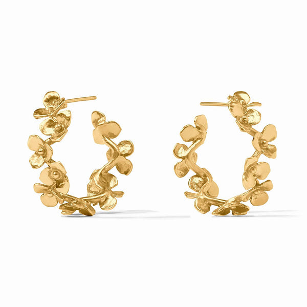 JV Bloom Hoop Earring-Medium, Gold-Julie Vos