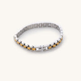 Two Toned Watch Band Bracelet, Silver & Gole-Nikki Smith Designs