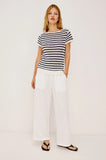 Cady Top, Ivory Indigo Stripe-Rails