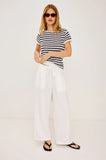 Cady Top, Ivory Indigo Stripe-Rails
