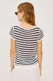 Cady Top, Ivory Indigo Stripe-Rails
