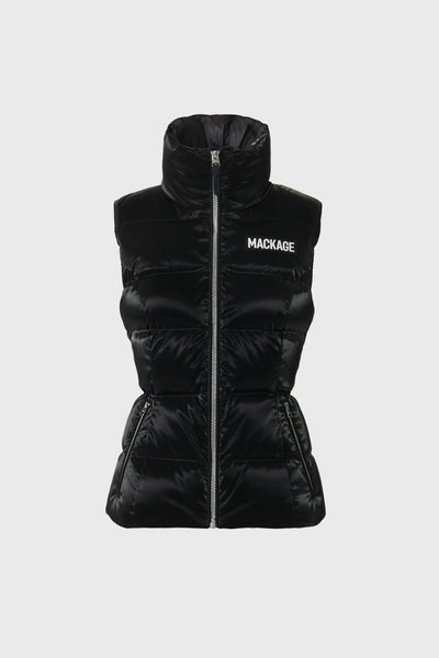 Mack CHAYA-GLO High-Gloss Shell Down Vest, Black-Mackage