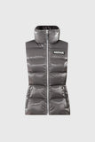 CHAYA-GLO High-Gloss Shell Down Vest, Carbon-Mackage