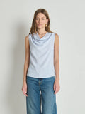Cille Cowl Neck Tank, Mini Stripe-Nation LTD