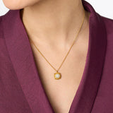 Cabochon Solitaire Necklace-Gold, Gold-Pearl-Julie Vos