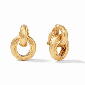 Julie Vos Cannes Doorknocker Clip Earring, Gold-Julie Vos