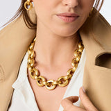 JV Cannes Demi Link Necklace, Gold-Julie Vos