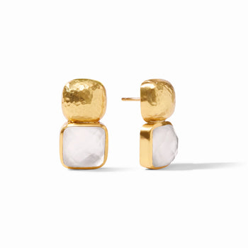 JV Catalina Earring, Gold-Iridescent Clear Crystal-Julie Vos