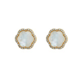 ASHA Clementine Stud Earring-Mother of Pearl/ Pave-ASHA