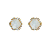 ASHA Clementine Stud Earring, Mother of Pearl/ Pave