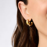 JV Cobblestone Double Hoop Earring, Multi Stone Cat'S Eye-Julie Vos
