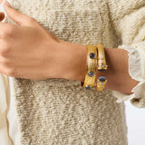 JV Cobblestone Stone Hinge Bangle, Ivory Cat'S Eye-Julie Vos