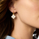 JV Colette Hoop & Charm Earring, Chalcedony Blue-Julie Vos