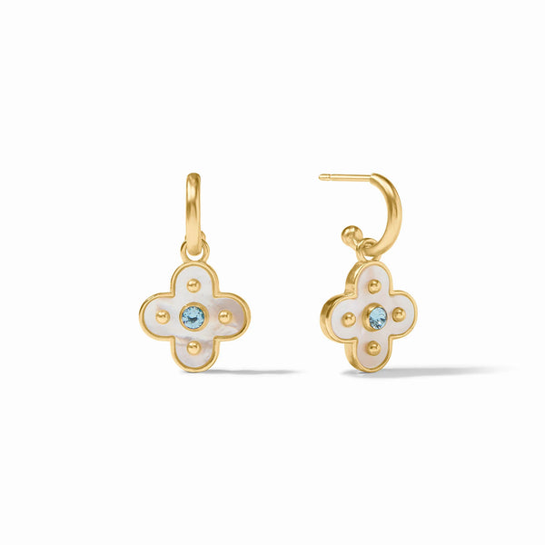 JV Colette Hoop & Charm Earring, Chalcedony Blue-Julie Vos