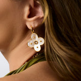 JV Colette Statement Hoop & Charm Earring, Gold Champagne-Julie Vos