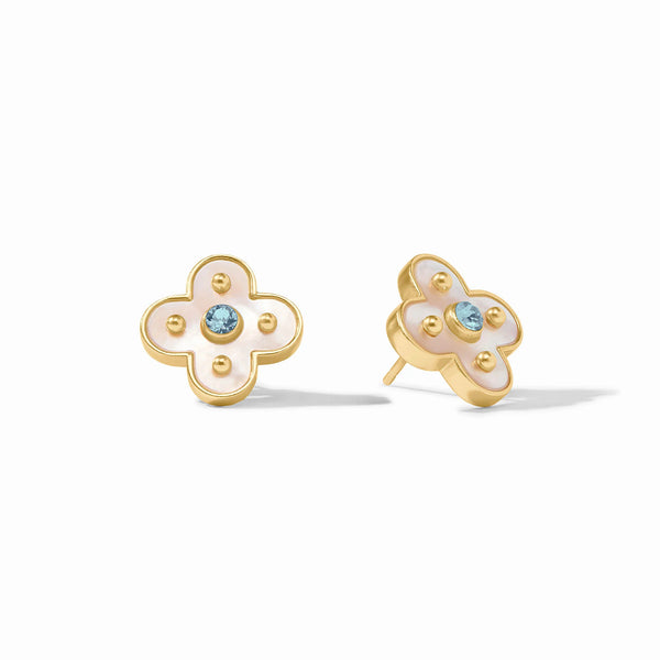 JV Colette Stud Earring, Chalcedony Blue-Julie Vos