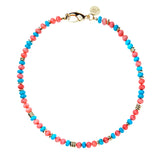 JW Gumdrop Necklace, Coral Turquoise
