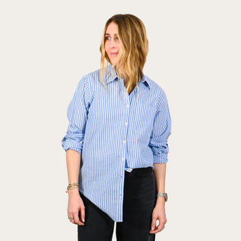 Mia Shirt, Stripe Blue/White-Kerri Rosenthal