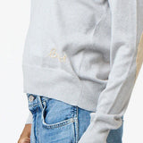 Kerri Rosenthal Patchwork Cotton Pullover, Silver Fox-Kerri Rosenthal