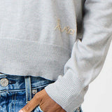 Kerri Rosenthal Patchwork Cotton Pullover, Silver Fox-Kerri Rosenthal