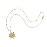 JW Petite Embellished Coin Necklace, COURAGE