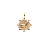 JW Petite Embellished Coin Necklace, COURAGE