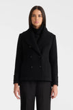 Danielle Double-Breasted Coat, Black-Mackage