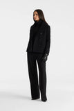 Danielle Double-Breasted Coat, Black-Mackage