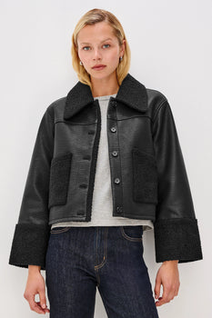 Rails Dria Jacket, Black Shearling-Rails