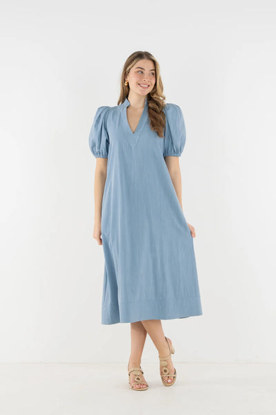 Hampton Dress, Denim-Emily McCarthy