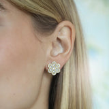 ASHA Delphine Pave Stud, Gold