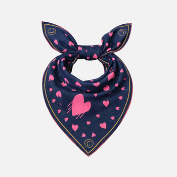 KR Drippy Heart Bandana, Indigo Blue-Kerri Rosenthal