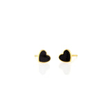 Kris Nations Petite Enamel Stud Earrings, Heart-Black-Kris Nations