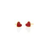 Kris Nations Petite Enamel Stud Earrings, Heart-Red-Kris Nations