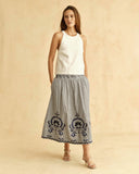 Georgia Skirt, Parkside Floral Stripe