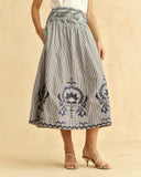 Georgia Skirt, Parkside Floral Stripe