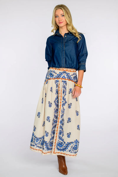 Phoebe Skirt, Handkerchief Ivory-Elizabeth James