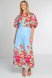 Phoebe Skirt, Poppy Patch Blueberry-Elizabeth James The Label