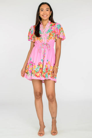 Edie Dress, Tulip Tapestry - Cotton Candy-Elizabeth James The Label