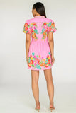 Edie Dress, Tulip Tapestry - Cotton Candy-Elizabeth James The Label
