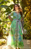 Beline Organza Dress, Green-Hale Bob