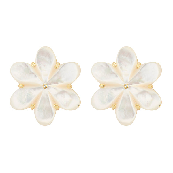 ASHA Eadie Oversized Stud Earring -MOP-ASHA