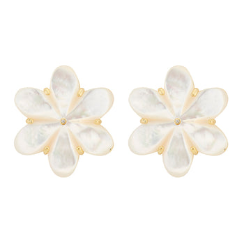 ASHA Eadie Oversized Stud Earring -MOP-ASHA