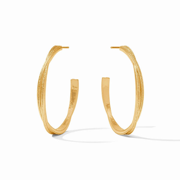 Cheval Twist Hoop- Gold-Large-Julie Vos