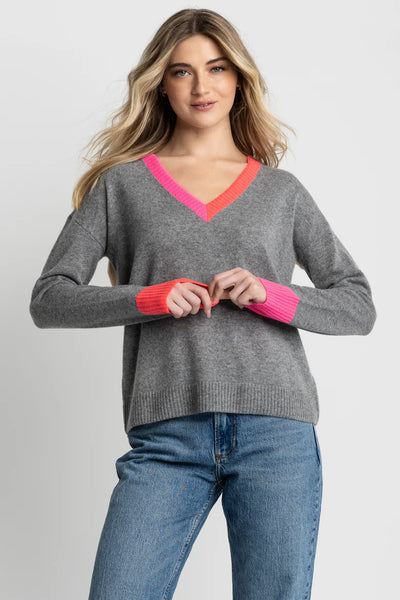 Lisa Todd Color Wheel Sweater, Fog/Carmel-Lisa Todd