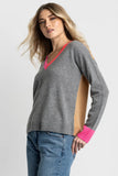 Lisa Todd Color Wheel Sweater, Fog/Carmel-Lisa Todd