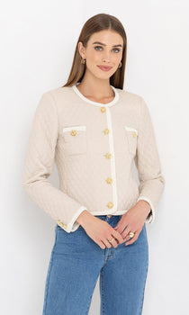 Generation Love Everie Jacket, Prosecco/White-Generation Love