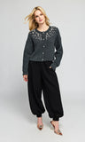 Glenda Crystal Cable Cardigan, Heather Charcoal/Clr-Generation Love