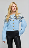 Hilda Fairisle Cardigan, Light Blue Multi